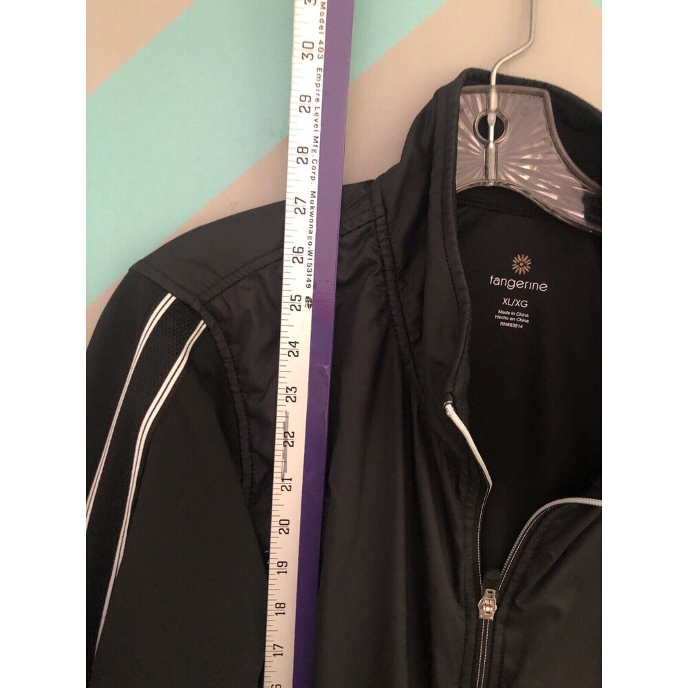 Tangerine Activewear Jacket Womens XL Black Zip Stretch Athletic Lightweight - Picture 3 of 5